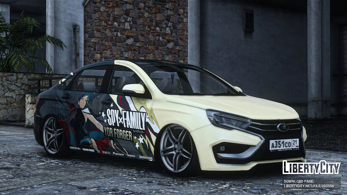 [Itasha] 2023 LADA VESTA NG «Spy x Family» Yor Forger paintjob / GTA 5