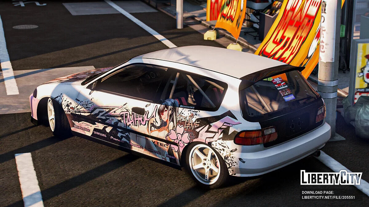 [Itasha] Honda Civic SIR (EG6) «Azur lane» Taihou paintjob / GTA 5