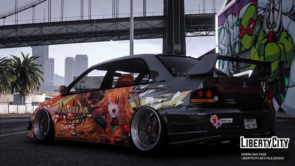 [Itasha] Mitsubishi Lancer Evolution IX 2005 «Evangelion» Asuka paintjob / GTA 5