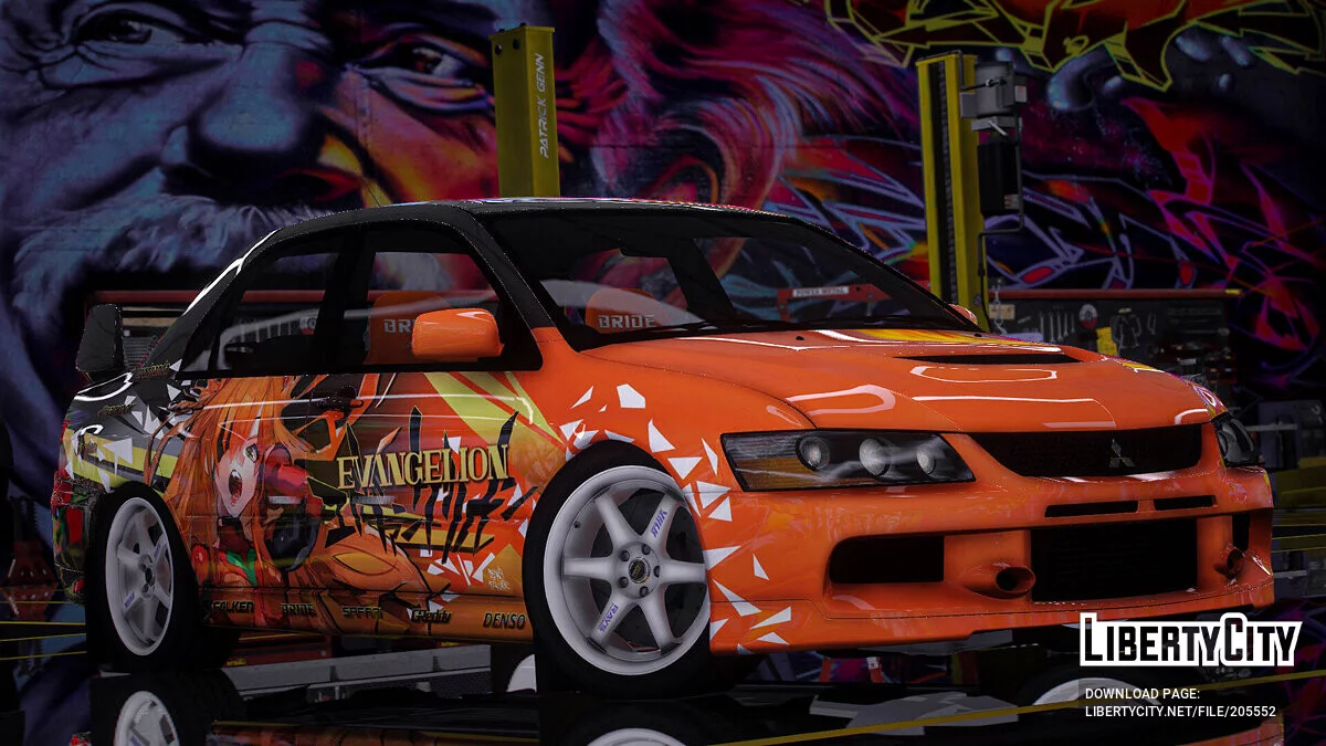 [Itasha] Mitsubishi Lancer Evolution IX 2005 «Evangelion» Asuka paintjob / GTA 5