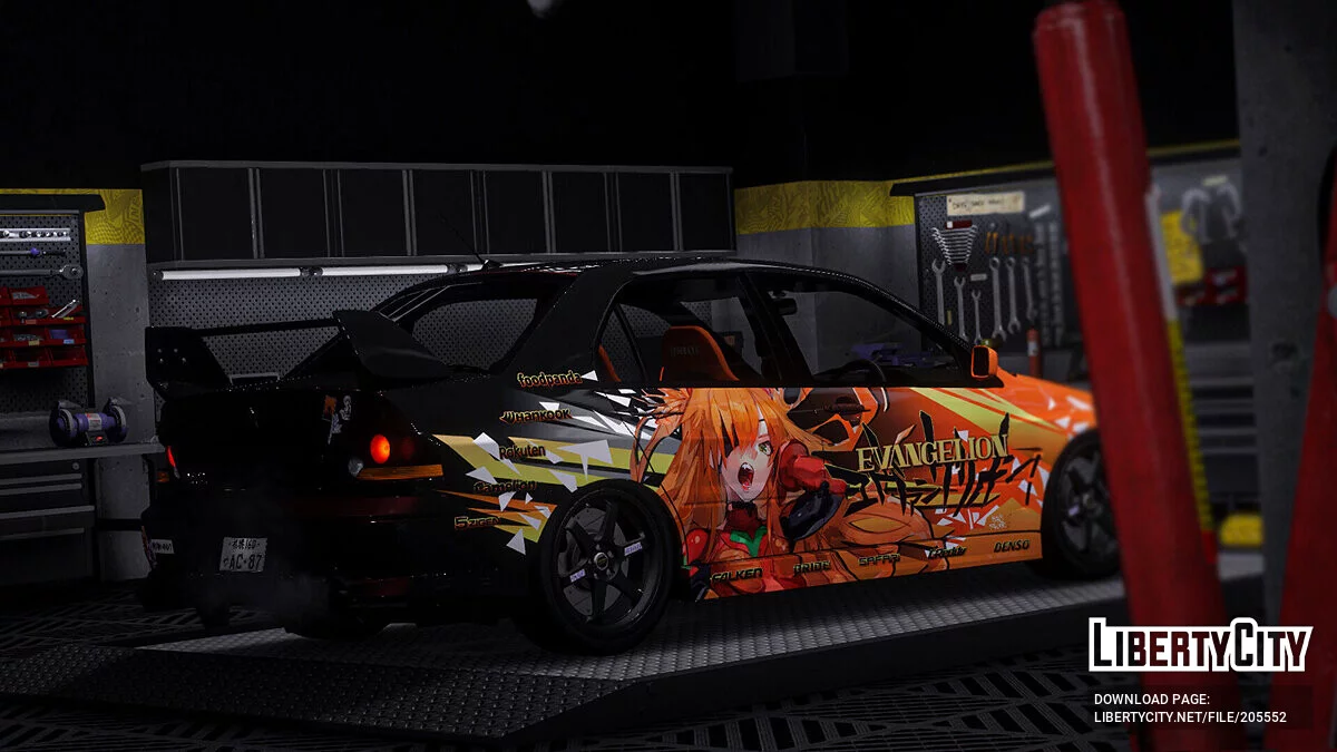 [Itasha] Mitsubishi Lancer Evolution IX 2005 «Evangelion» Asuka paintjob / GTA 5