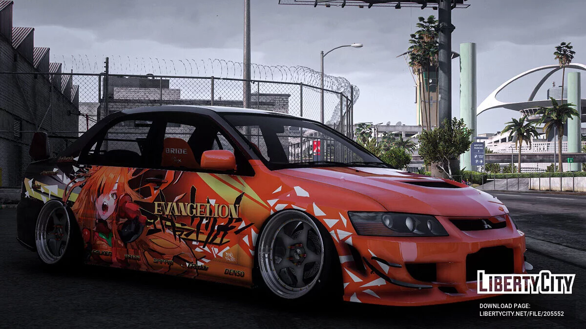 [Itasha] Mitsubishi Lancer Evolution IX 2005 «Evangelion» Asuka paintjob / GTA 5