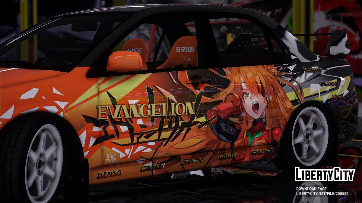 [Itasha] Mitsubishi Lancer Evolution IX 2005 «Evangelion» Asuka paintjob / GTA 5