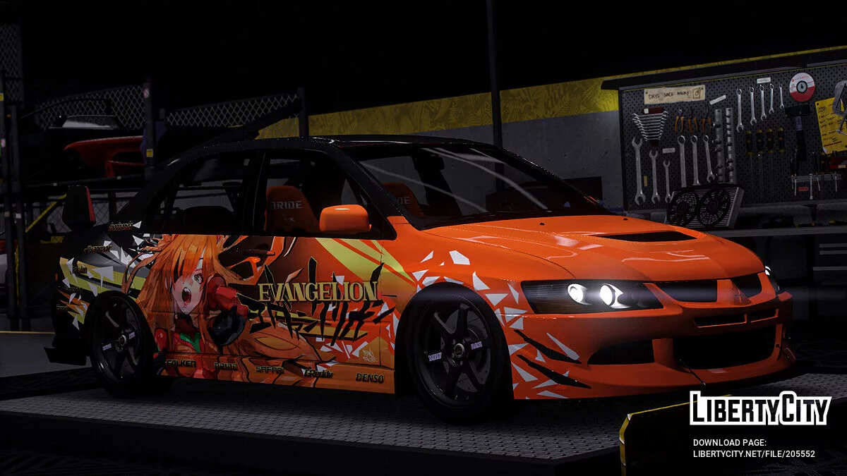 [Itasha] Mitsubishi Lancer Evolution IX 2005 «Evangelion» Asuka paintjob / GTA 5
