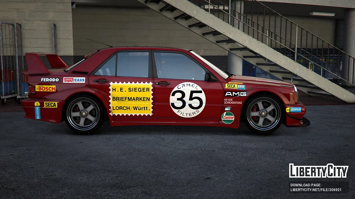 Mercedes-Benz 190E Red Pig livery / GTA 5