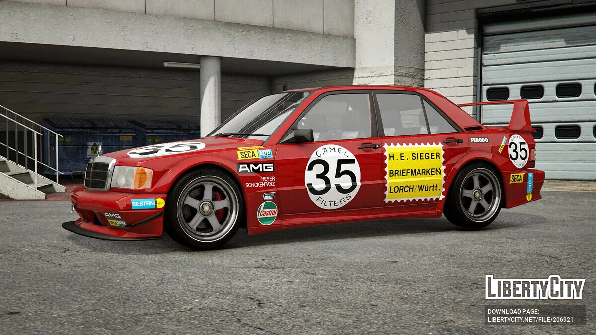 Mercedes-Benz 190E Red Pig livery / GTA 5