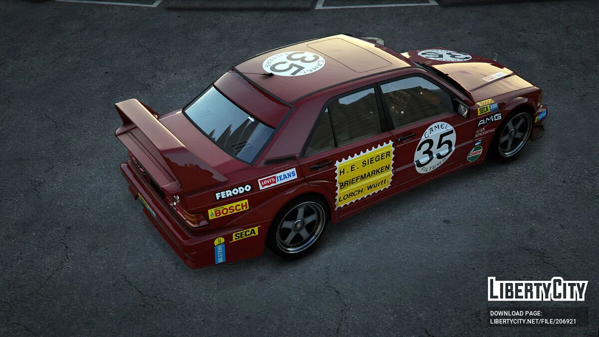Mercedes-Benz 190E Red Pig livery / GTA 5