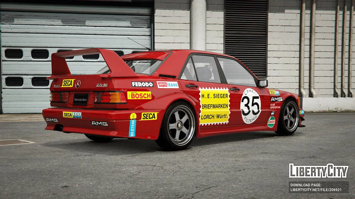 Mercedes-Benz 190E Red Pig livery / GTA 5