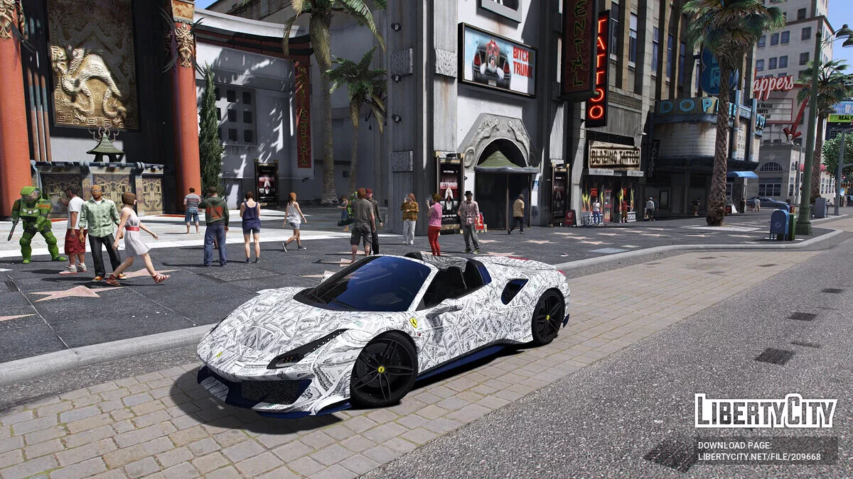 Ferrari 488 Pista Spider - Cash Paintjob / GTA 5