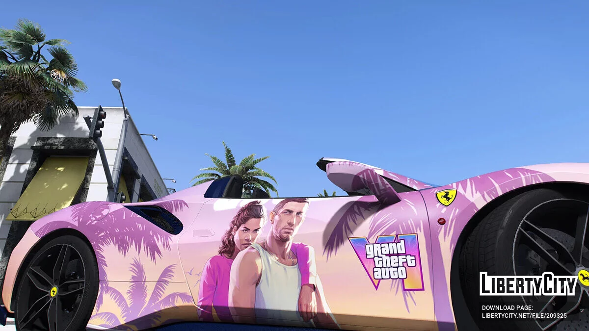 Ferrari 488 Pista Spider - Покраска в стиле GTA 6 / GTA 5