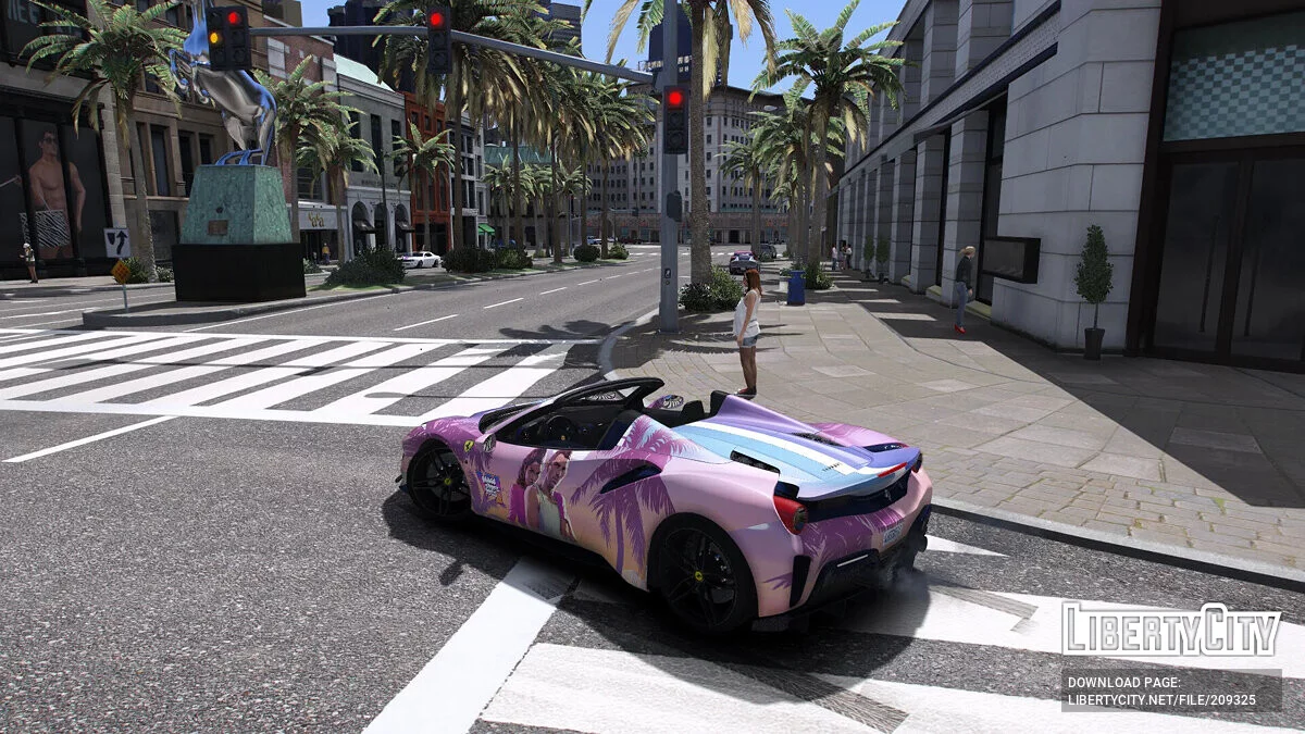 Ferrari 488 Pista Spider - Покраска в стиле GTA 6 / GTA 5