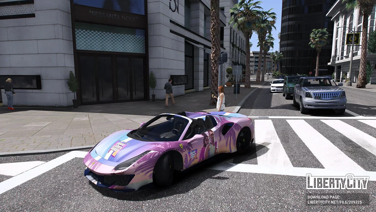 Ferrari 488 Pista Spider - Покраска в стиле GTA 6 / GTA 5
