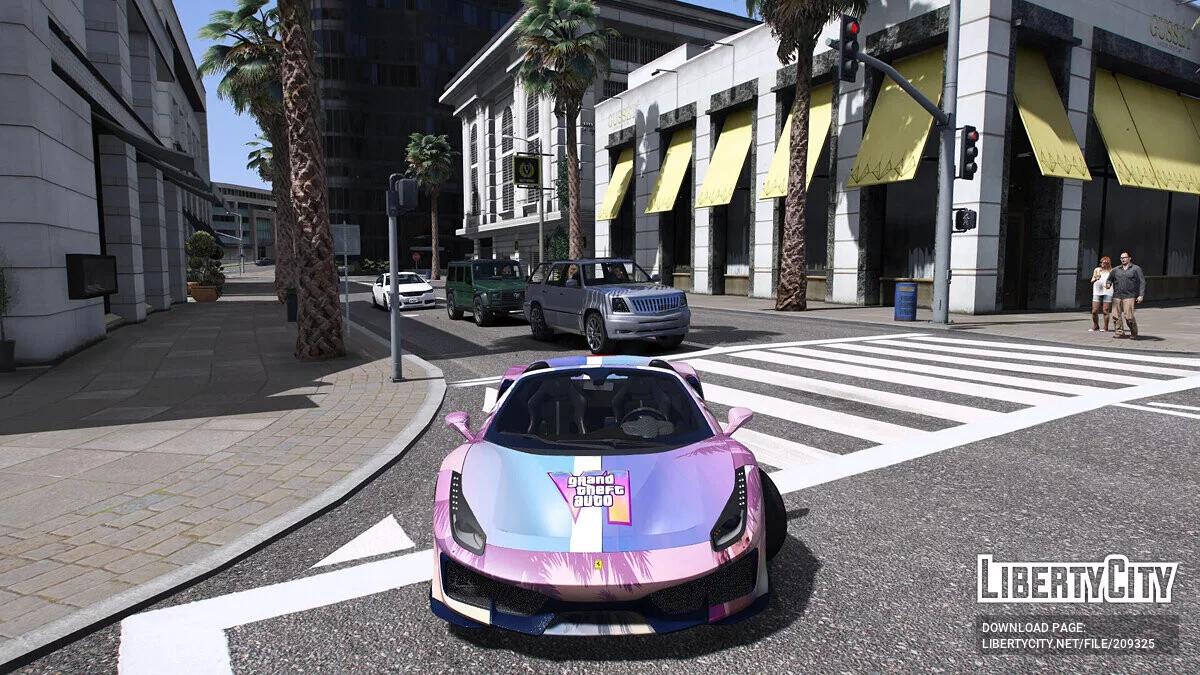 Ferrari 488 Pista Spider - Покраска в стиле GTA 6 / GTA 5