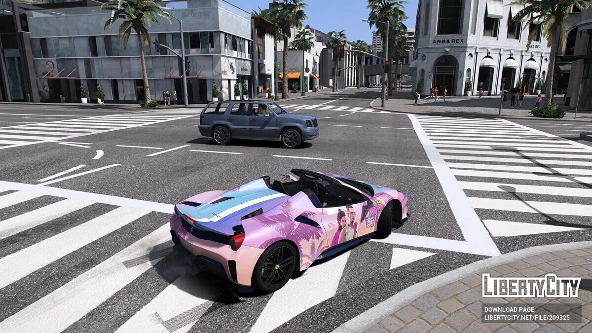Ferrari 488 Pista Spider - Покраска в стиле GTA 6 / GTA 5