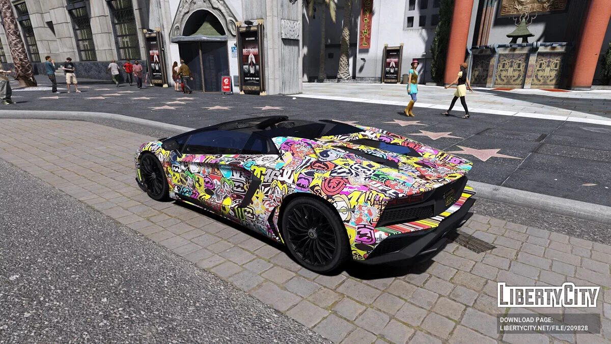 Lamborghini Aventador S Roadster - Ливрея со стикерами / GTA 5