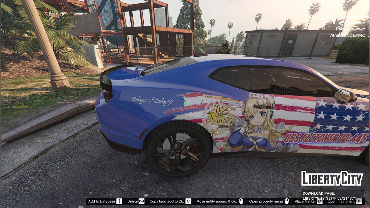 USS Fletcher Kantai Collection Itasha для 2021 Chevrolet Camaro SS 1.1 / GTA 5