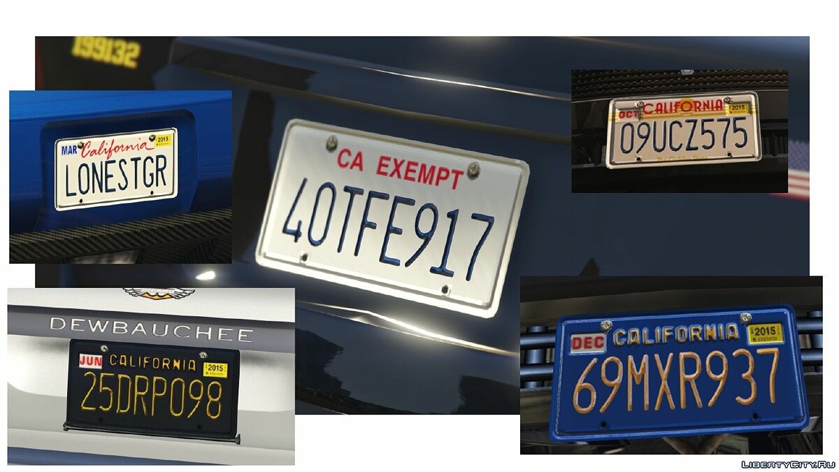 California Licence Plates для GTA 5 - Картинка #1