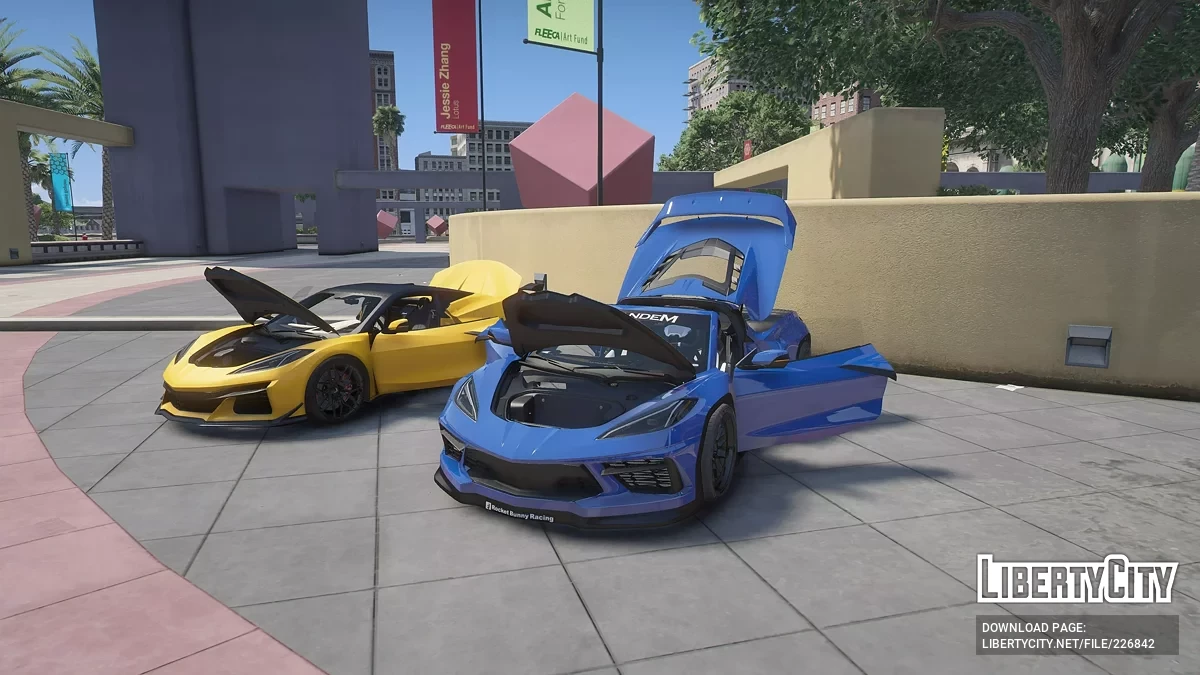 Chevrolet Corvette Z06 Convertible & Pandem Corvette C8 Rocket Bunny Bundle v1.0 / GTA 5
