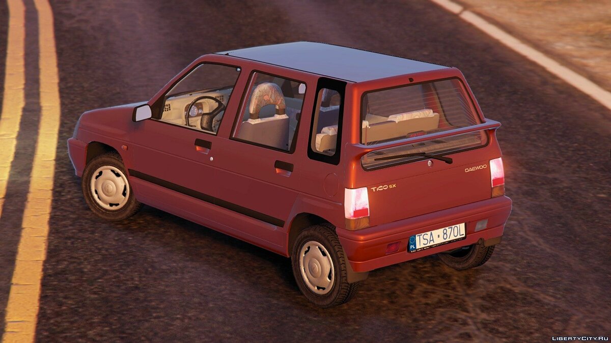 Скачать 1998 Daewoo-FSO Tico SX [Add-On+Tuning or Replace] v1.1 + 1.2 для  GTA 5