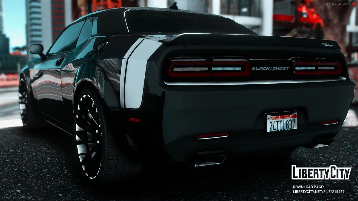 Custom 2023 Dodge Challenger 1000HP Hellcat Redeye Black Ghost Edition On Forgiato Sincros / GTA 5