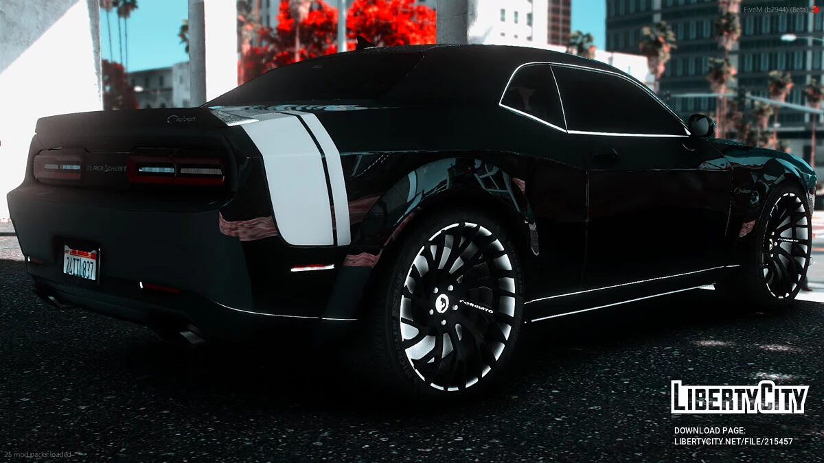 Custom 2023 Dodge Challenger 1000HP Hellcat Redeye Black Ghost Edition On Forgiato Sincros / GTA 5