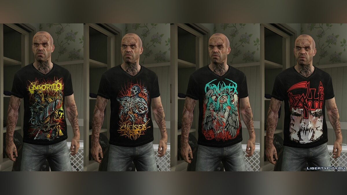 Скачать Trevor - Mega Music T-shirt Pack для GTA 5