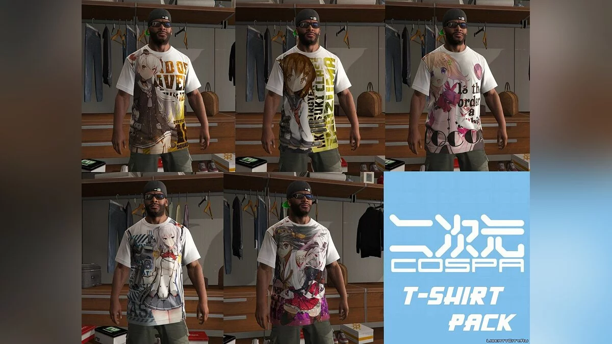 Franklin Japanese Anime T-shirt Pack 1.4 / GTA 5