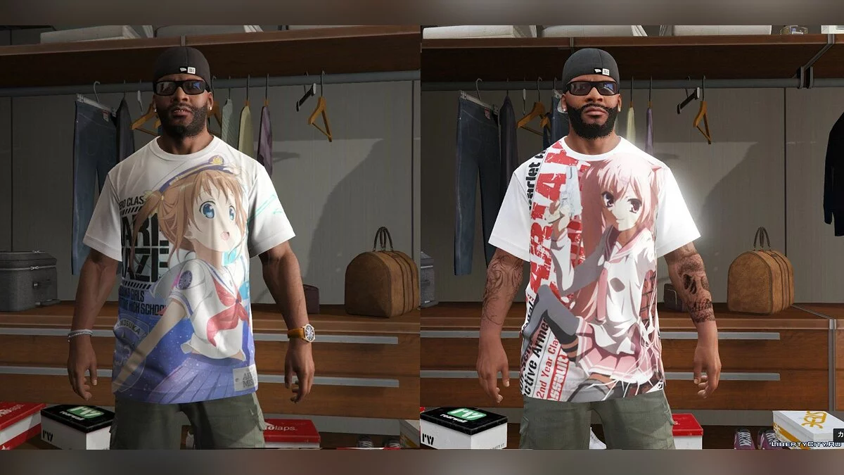 Franklin Japanese Anime T-shirt Pack 1.4 / GTA 5
