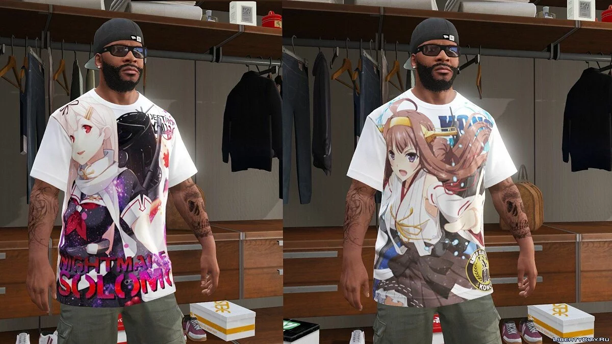 Franklin Japanese Anime T-shirt Pack 1.4 / GTA 5