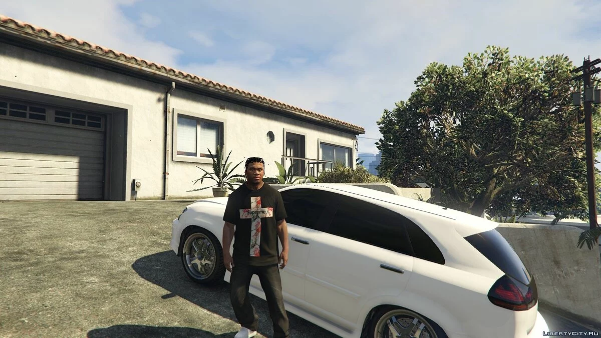 Supreme Floral Cross T-Shirt for Franklin 1.0 / GTA 5