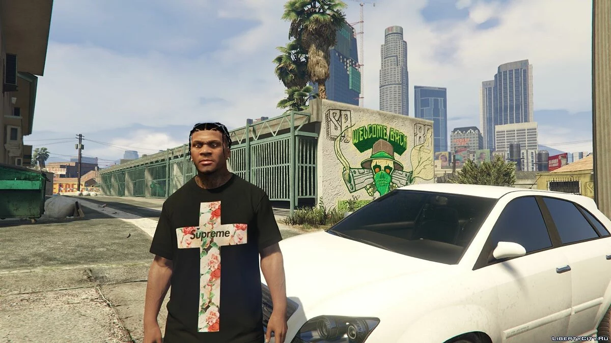 Supreme Floral Cross T-Shirt for Franklin 1.0 / GTA 5