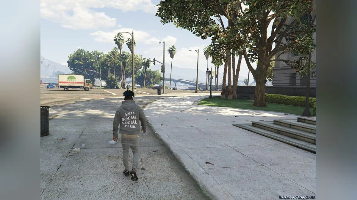 ASSC (Anti Social Social Club) Grey Hoodie White Title 1.0 / GTA 5