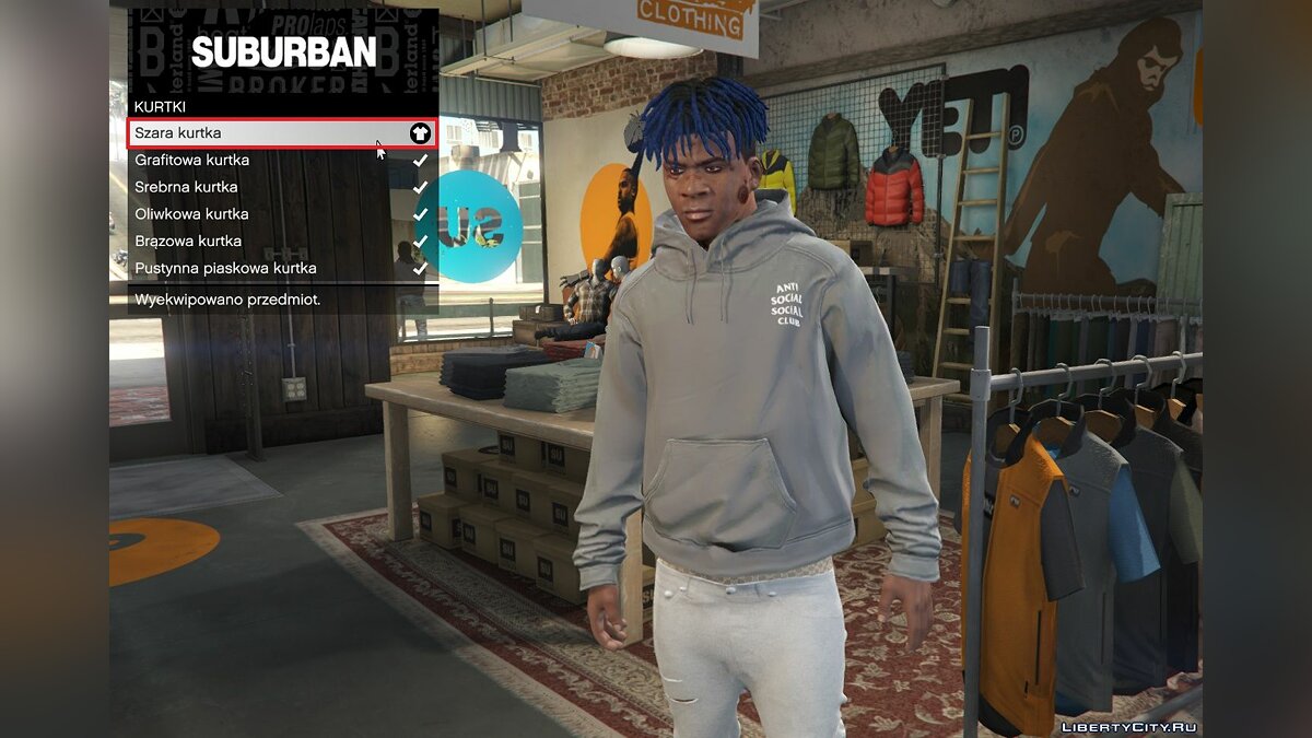 Скачать ASSC (Anti Social Social Club) Grey Hoodie White Title 1.0 для GTA 5