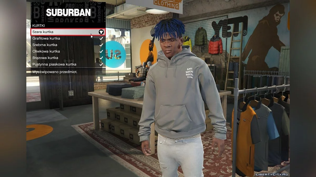ASSC (Anti Social Social Club) Grey Hoodie White Title 1.0 / GTA 5