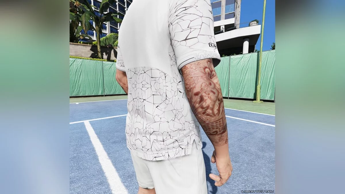 POLO LACOSTE SPORT PRINT TECHNICAL JERSEY - X NOVAK DJOKOVIC ON COURT PREMIUM EDITION 1.0 / GTA 5