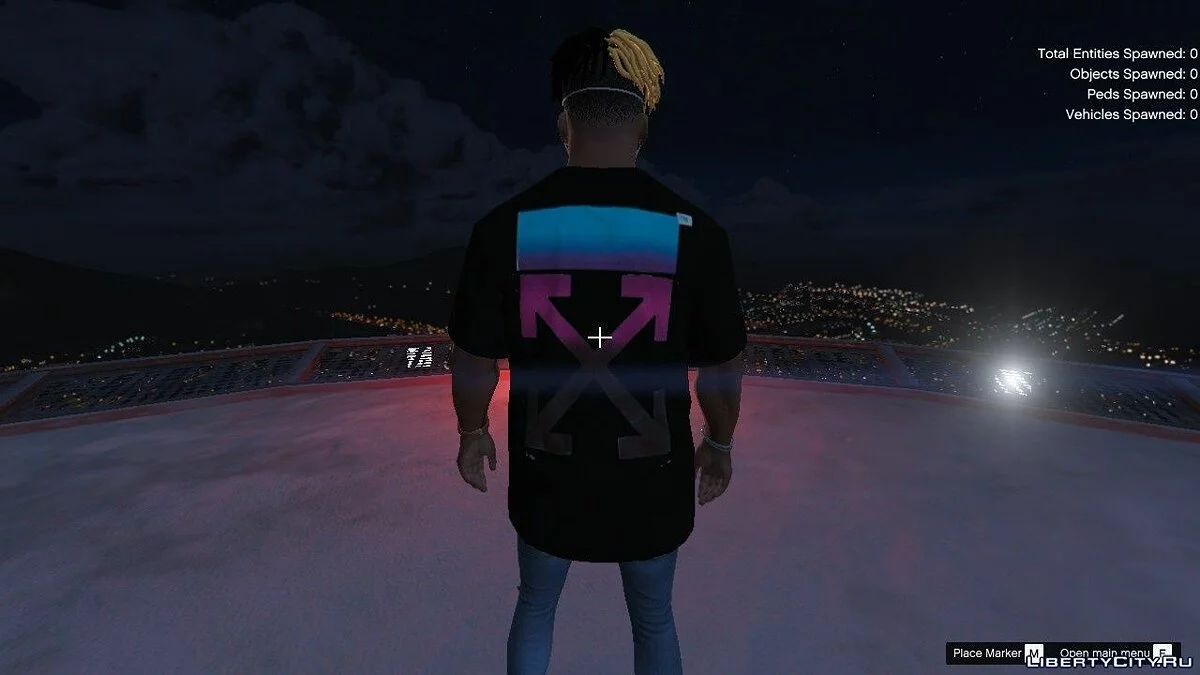 Off White Tshirt Mona Lisa Black 1.0 - Новая футболка / GTA 5