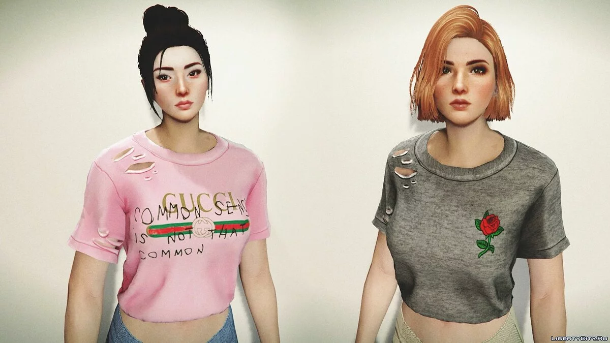 Ripped Shirt For MP Female - Футболки для женского персонажа / GTA 5
