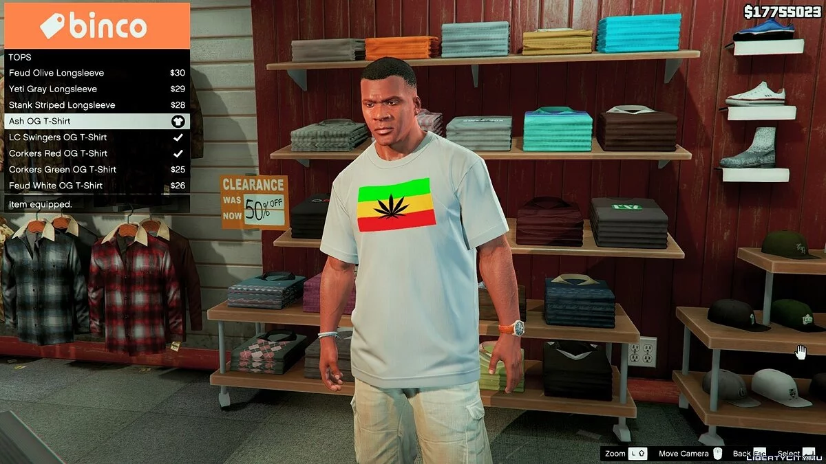 Пак футболок "Cannabis" для Франклина / GTA 5
