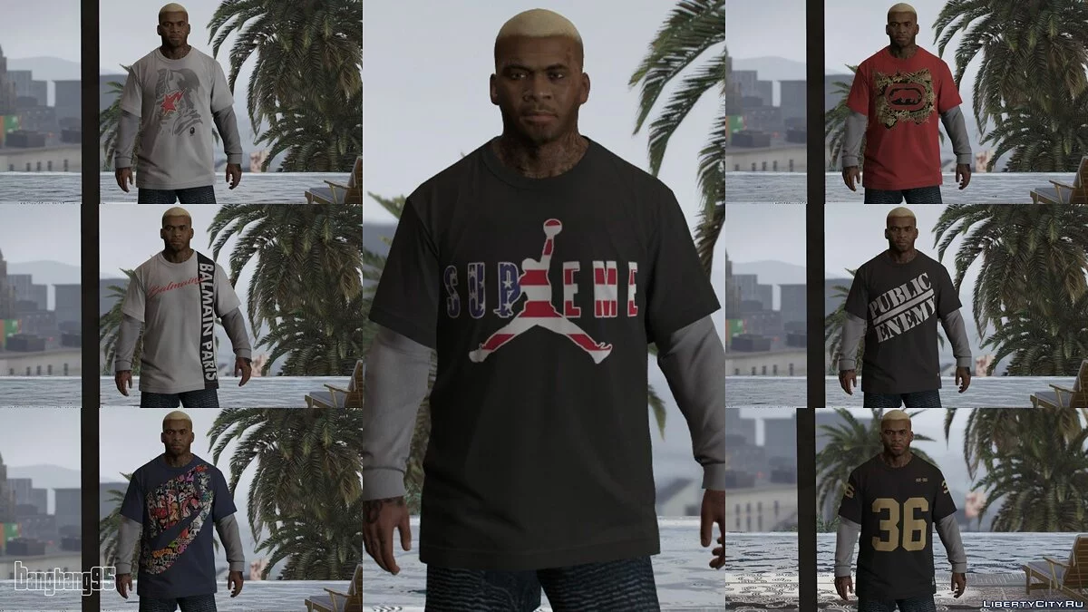 Сборник футболок для Франклина в стиле 2000-х / GTA 5