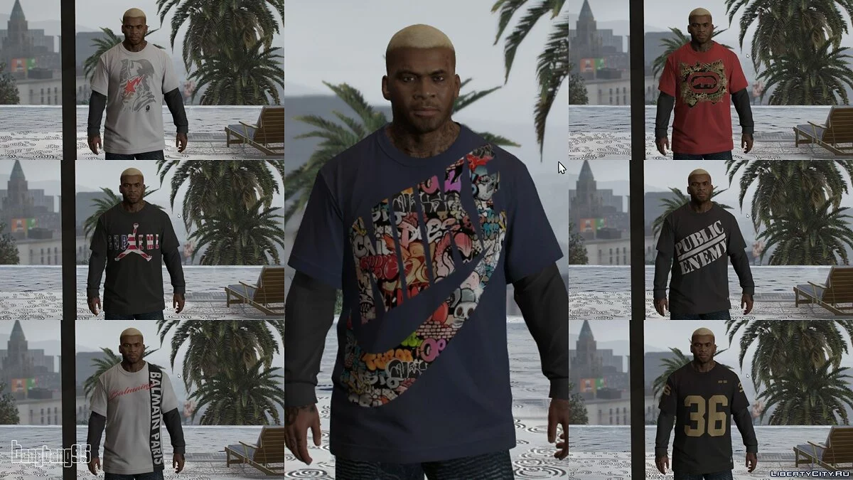 Сборник футболок для Франклина в стиле 2000-х / GTA 5