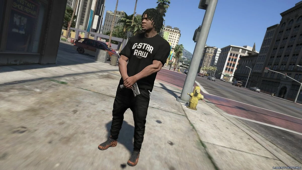 G-Star голубое худи и G-Star футболка / GTA 5