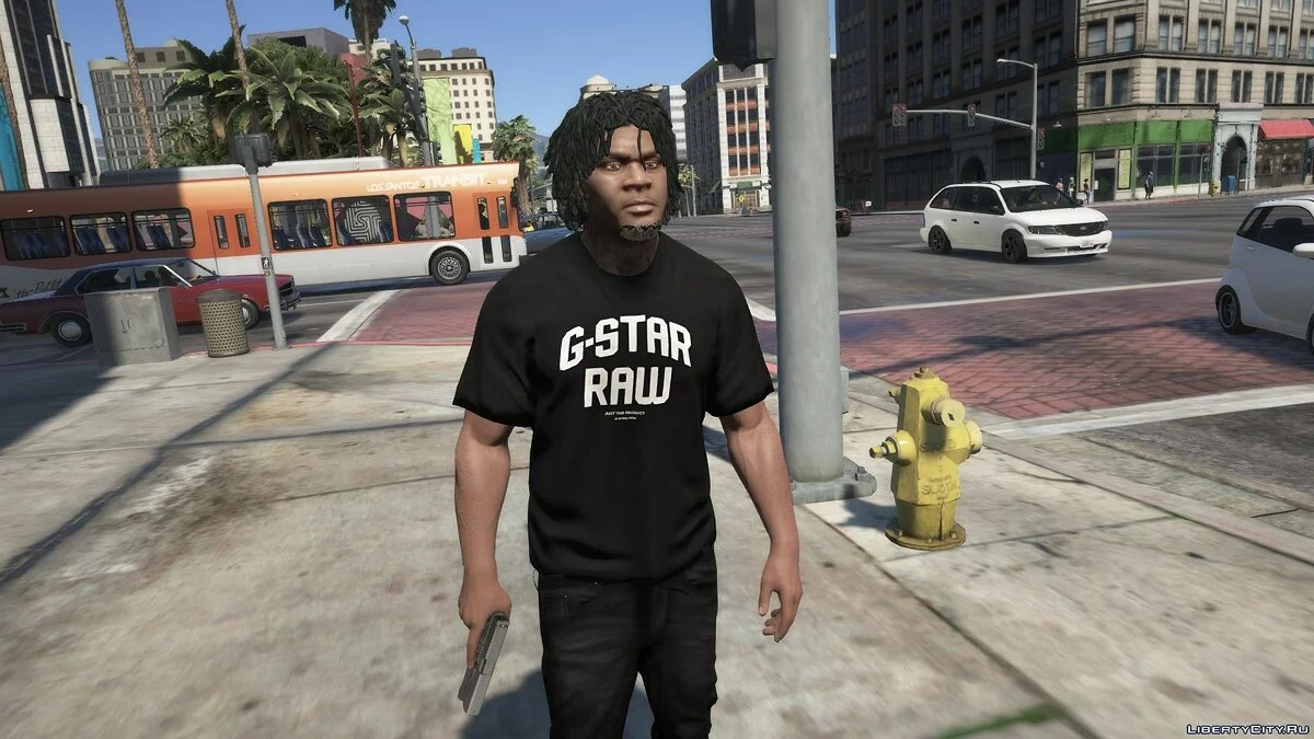 G-Star голубое худи и G-Star футболка / GTA 5