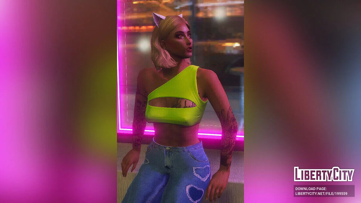 Топ с рукавом на одно плечо для MP Female / GTA 5