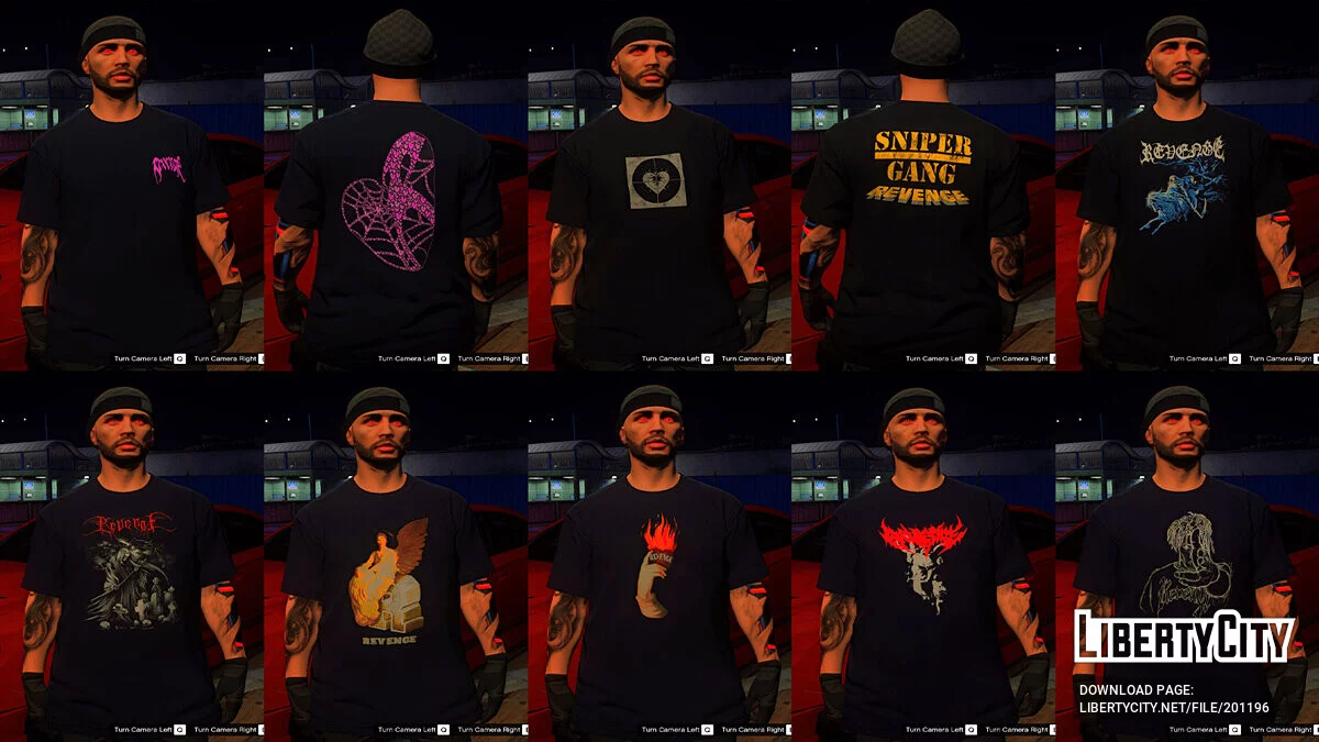 Revenge Graphic Tee's Pack для персонажа GTA Online / GTA 5