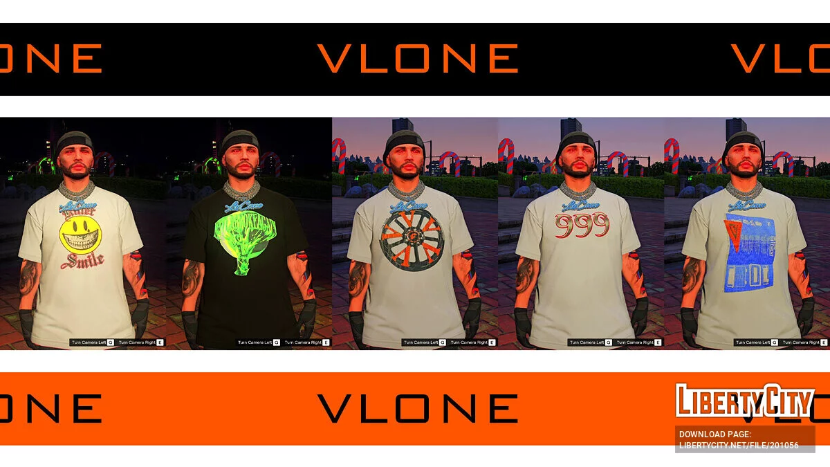 Набор футболок VLONE для мужского персонажа / GTA 5