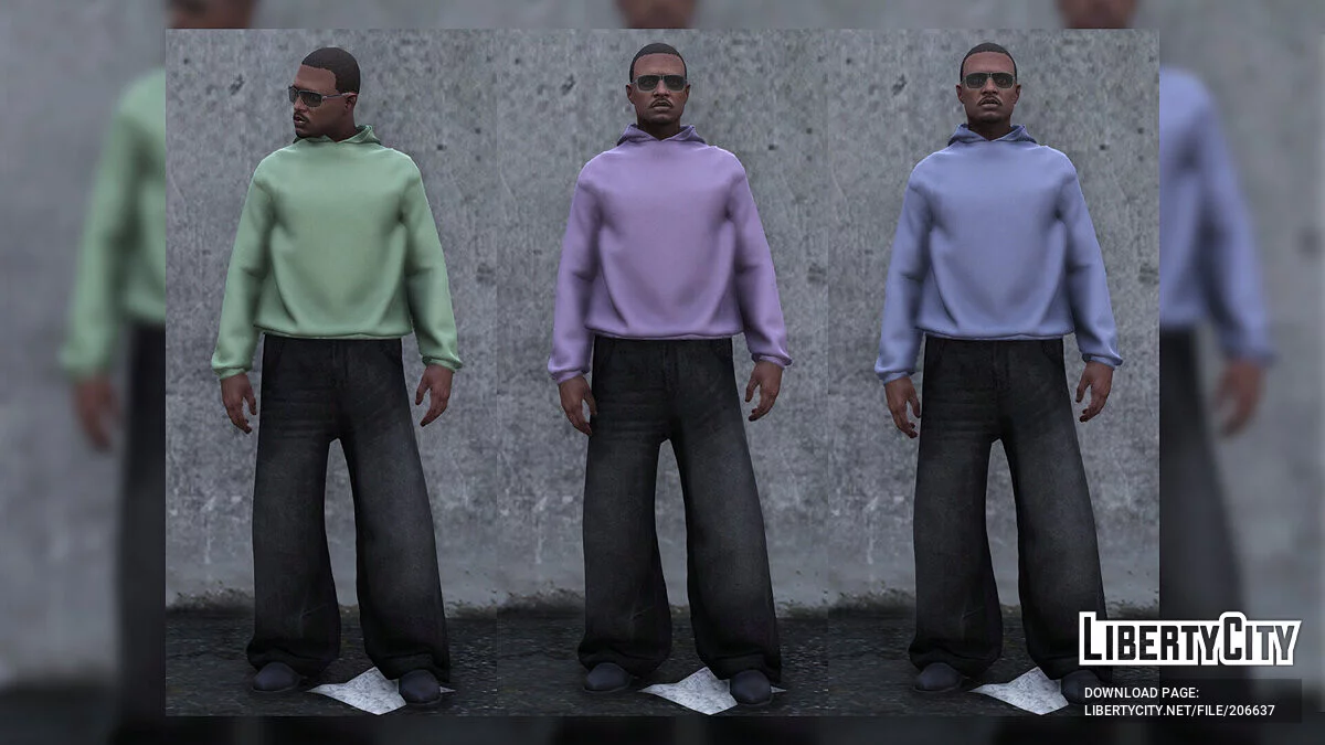 Blank Boxy Hoodie (Hood Up + Hood Down) [MP Male] / GTA 5