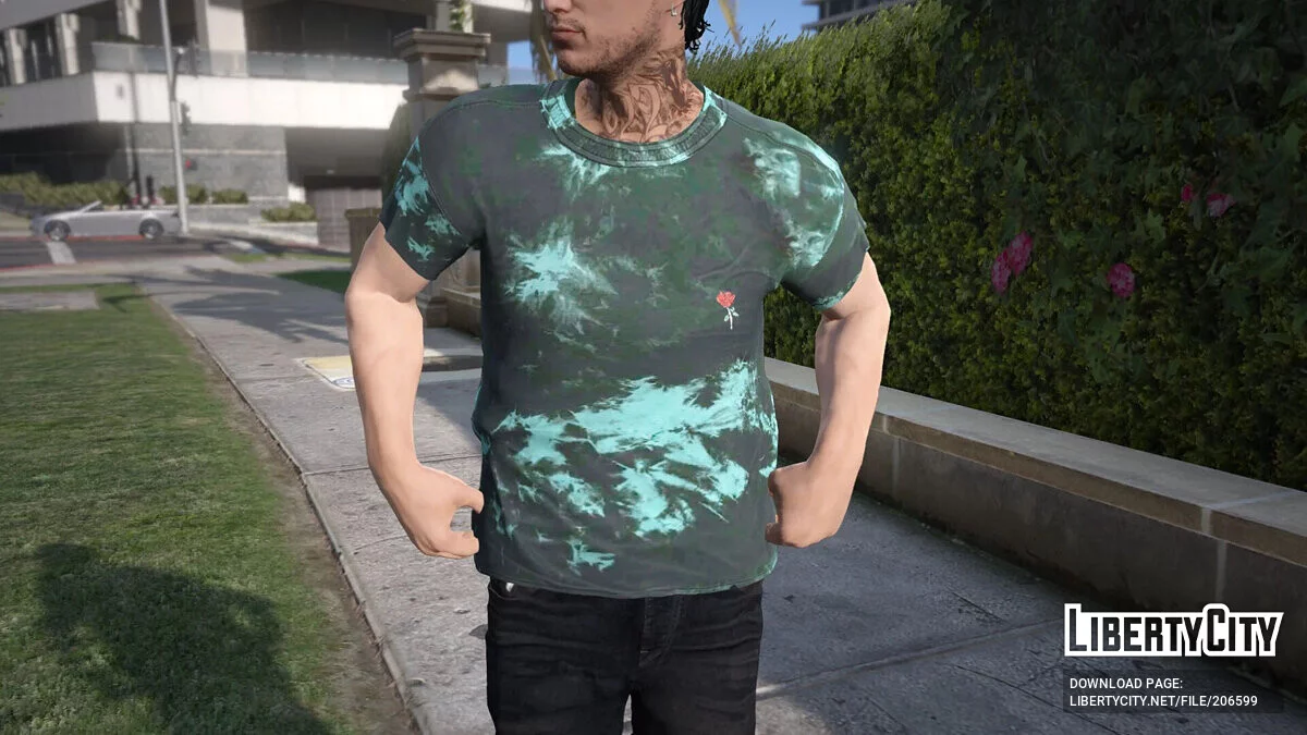 Rose Embrodiery T-Shirt для MP Male / GTA 5