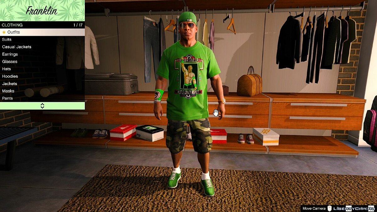 Футболка Джон Сина  / John Cena T-Shirt for Franklin для GTA 5 - Картинка #1