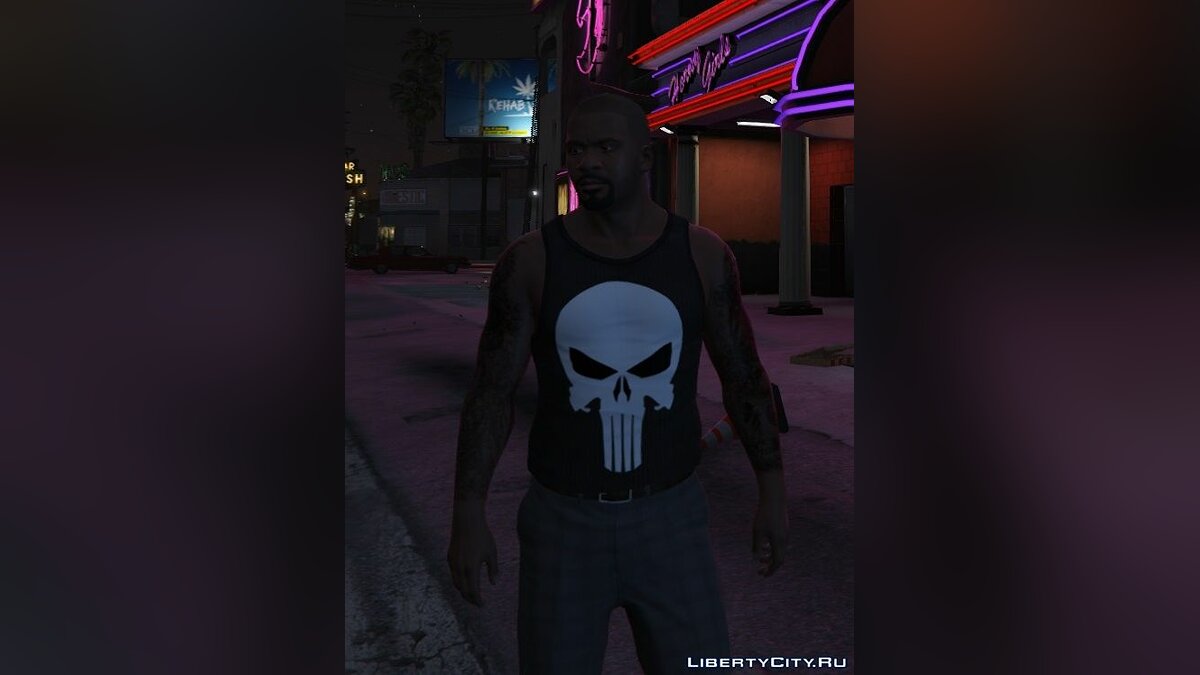 The Punisher Shirt for Franklin для GTA 5 - Картинка #1
