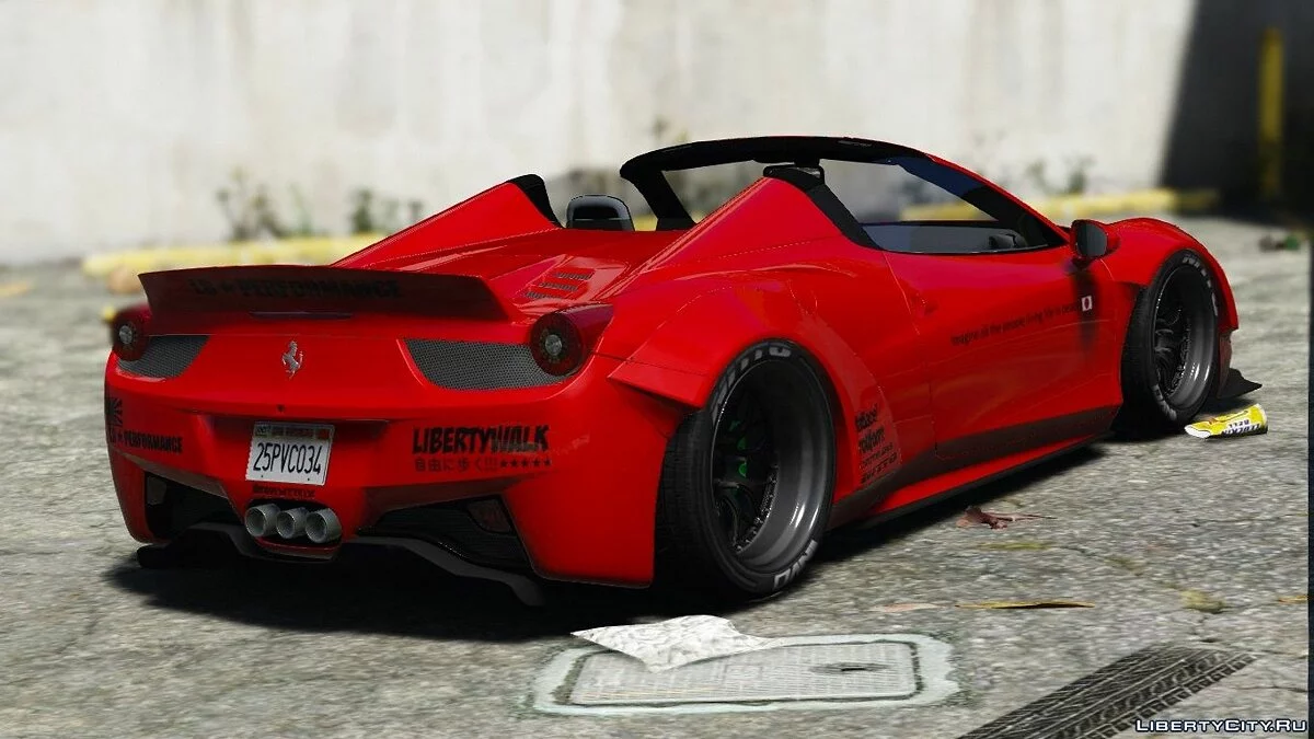 Liberty Walk Ferrari 458 Spider [Add-On | Tuning | Livery] 1.0 / GTA 5